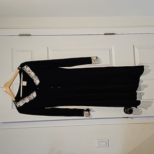 Vintage Agnes B midi dress with lace trim.